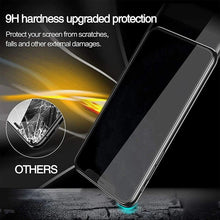Load image into Gallery viewer, 4Pcs Anti-spy Glass on For IPhone 13 Pro MAX 12 Pro Max Mini XS XR X 11 7 8 Plus Privacy Screen Protectors Anti Glare Glass Easy Installation Frame Case Friendly Premium Tempered Glass Screen Protector for iPhone