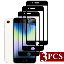 Load image into Gallery viewer, 3PCS Full Cover Tempered Glass For iPhone SE 2022 2020 7 8 Plus Screen Protector Black Edge On iPhone SE3 SE2 Protective Glass Anti Fingerprint Film Screen Protector for iPhone