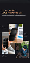 Load image into Gallery viewer, 3PCS Privacy Screen Protector For iPhone 14 PRO MAX Anti-Spy Glass For iPhone 13 12 11 XS Max XR 7 8 Plus SE 2022 Tempered Glass 9H Hardness Tempered Glass Anti Spy Case Friendly Screen Protector