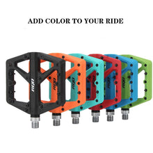 Load image into Gallery viewer, RGO Bicycle Pedals Mtb Nylon Platform Footrest Flat Mountain Bike Paddle Grip Pedalen Bearings Footboards Cycling Foot Hold