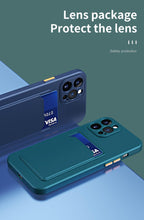 Load image into Gallery viewer, White Luxury Card Holder Phone Case for iPhone 13 12 Pro Wallet Soft Back Cover Shockproof Cute Protective Case for iPhone Cute Case With Card Holder
