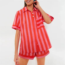 Load image into Gallery viewer, 🌞 Lamuusaa 2-Piece Striped Summer Set – 2000s Streetwear Revival