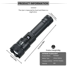 Load image into Gallery viewer, High Strong Power Led Flashlights 2000LM Tactical Torch with Display Light USB Charging Camping Fishing Emergency Zoom Lantern