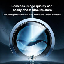Load image into Gallery viewer, Full Cover Frame Glass Camera Lens Protector For iPhone 14 Plus Lens Glass For iPhone 11 12 13 Pro Max Mini Premium Tempered Glass Film Aluminum Alloy Lens Ring Cover Camera Protector