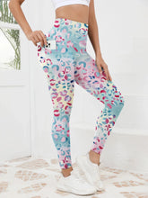 Load image into Gallery viewer, Printed High-Waist Pocket Fitness Pants Women