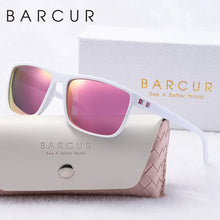 Load image into Gallery viewer, BARCUR Original Trendy White Pink Polarized Sunglasses Lightweight Comfort Square PC Eyewear for Women Sports UVA & UVB Protection Trendy Sun Glasses for Summer