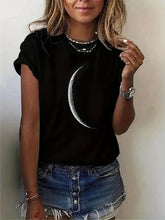 Load image into Gallery viewer, Moon Print Crew Neck T-Shirt