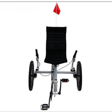 Load image into Gallery viewer, Lying on a tricycle, 3 shifting disc brakes, folding on a recumbent bike, casual commuting, riding a recumbent bicycle