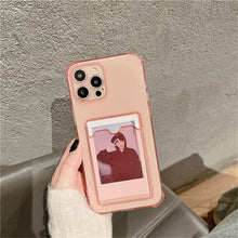 Load image into Gallery viewer, Transparent Card Slot Holder Case for iPhone 13 11 12 14 Pro Max Mini Clear Shockproof Soft Wallet Cover Clear Phone Case with Card Holder Slim Protective Soft Shock Absorbing Case with Card Holder