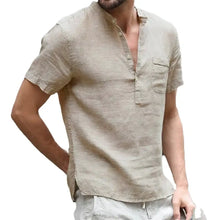 Load image into Gallery viewer, Men's Cotton Linen T-Shirt - Breathable Casual Tee