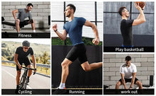 Load image into Gallery viewer, Men's Print Compression Shirts Summer Short Sleeve Rash Guard Gym Workout T-shirt Athletic Quick Dry Baselayer Undershirts Tops