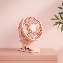 Load image into Gallery viewer, USB Mini Fan Mini Student Class Dormitory Quiet Office Desktop Clip Charging Fan Ultra Long Range Silent Clip Fan Rechargeable Fan with 3 Speeds Strong Clamp 360°Rotate Personal Fan for Office Home