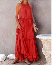 Load image into Gallery viewer, Elegant Apricot Ruffle Maxi Dress