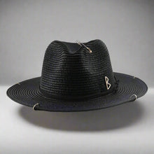 Load image into Gallery viewer, Unisex Metal Letter Straw Panama Hat