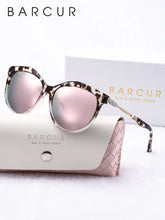 Load image into Gallery viewer, BARCUR Polarized Trendy Cat Eye Sunglasses for Women – Ultra Lightweight Round Frame Fashion Sunglasses with UV400 Mirror TAC Lens – Multiple Color Options for Summer Parties Travel & Daily Wear – Elegant Gift Box Packaging