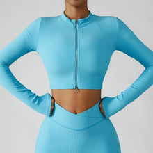 Load image into Gallery viewer, 3-Piece Seamless Yoga Set – Jacket, Bra & Leggings