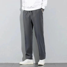 Load image into Gallery viewer, Ice Silk Men's Pants 2025 Summer New Black Gray Thin Business Casual Pants Outdoor Elastic Breathable Straight Leg Sweatpants