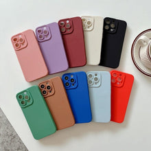 Load image into Gallery viewer, Bright Colors Soft Silicone Phone Case For iPhone 11 Pro Max X XR XS Max 7 8 6S Plus Mini Camera Protection Back Cover Silicone Camera Protection Case Soft Scratch-Resistant Case For Iphone