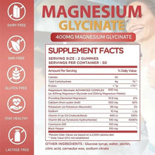 Load image into Gallery viewer, Magnesium Glycinate Gummies - Calm, Relieves Stress, Promotes Sleep, Support Memory, Concentration & Muscle Spasms - 120pcs