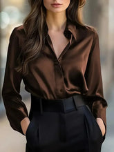 Load image into Gallery viewer, Women’s Spring-Autumn Lapel Button Shirt