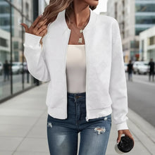 Load image into Gallery viewer, Women’s Solid-Color Zipper Stand-Collar Jacket