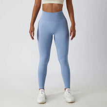 Load image into Gallery viewer, Seamless Ribbed Yoga Leggings – Tummy Control Fit
