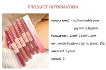 Load image into Gallery viewer, Double End Lip Glaze Full Gloss Mirror And Matte Velvet Long Term Color And Moisture Lip Gloss Anti Stain Cosmetic Lip Glaze