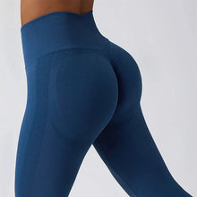 Load image into Gallery viewer, Seamless Ribbed Yoga Leggings – Tummy Control Fit