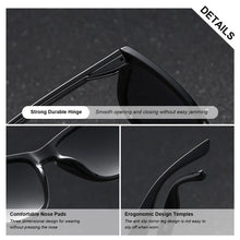 Load image into Gallery viewer, BARCUR Fashion Energetic Polarized Sunglasses for Women – Transparent Lightweight PC Frame Oval UV400 Protection Ladies Holiday Sun Glasses with Stylish Mirror Lens and Elegant White Gift Box – Perfect for Travel Beach & Summer Outings