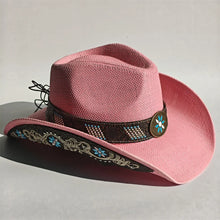Load image into Gallery viewer, 2026 Embroidery Horse Accessories Straw Cowboy Hat for Women Men – Western Sun Hat for Country Concert Rodeo and Cowgirl Hat