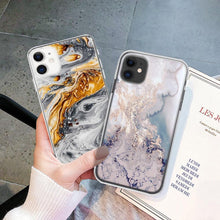 Load image into Gallery viewer, Fashion Marble Pattern Phone Case For iPhone 13 12 11 Pro Max 7 8 6 6S Plus X XR XS Max 12Mini 5 5S SE Cute Soft TPU Cover Full Body Protection with Raised Bezel