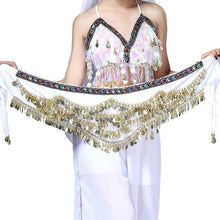 Load image into Gallery viewer, 1PC New Style Belly Dance Belt Newest Multi-color Glass Silk Velvet Dancing Belt Scarf Crystal BellyDance Waist Chain Hip Scarf