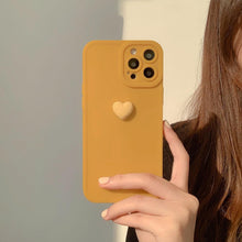Load image into Gallery viewer, 3D Love Heart Phone Case For iPhone 11 12 13 14 Pro Max X XR XS Max 7 8 Plus Soft Silicone Camera Protector Cover Case for Girl Fashion Cute Love-Heart Shape Silicone Case Shockproof Soft Back Cover Protective Case