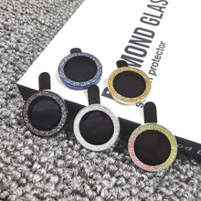 Load image into Gallery viewer, Bling Diamond Camera Lens Protector For iPhone 14 13 12 11 Pro Max Metal Ring Lens Glass Glitter Protective Cap iPhone 13 mini Camera Lens Protector Sparkle Diamond Ring Metal Alloy HD Glass for iPhone