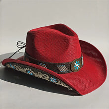Load image into Gallery viewer, 2026 Embroidery Horse Accessories Straw Cowboy Hat for Women Men – Western Sun Hat for Country Concert Rodeo and Cowgirl Hat