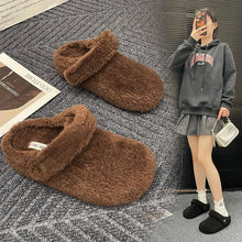 Load image into Gallery viewer, 🩴 Winter Cotton Drag Outside Flat Fluffy Slippers