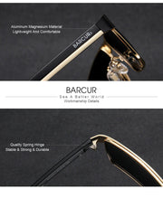 Load image into Gallery viewer, BARCUR Sunglasses Men’s Original Rectangle Fashionable Business Sunglasses – Polarized UV400 Protection for Driving Hiking Sports and Casual Wear – Trendy Fashion Shades Oculos De Sol with Anti-Reflective TAC Lenses
