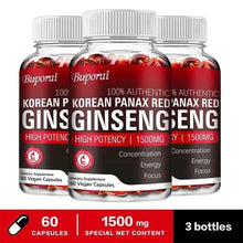 Load image into Gallery viewer, Korean Red Panax Ginseng Capsules - Increases Energy, Mood, Stamina & Performance Supports Mental Health