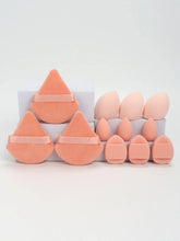 Load image into Gallery viewer, 12 Piece All Purpose Makeup Sponge Set with Loose Powder Puffs Mini Air Cushion Puffs Beauty Eggs and Mini Beauty Sponges