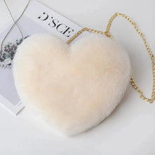 Load image into Gallery viewer, Fashion Women's Heart Shaped Handbags Cute Faux Fur Crossbody Bags Lady Soft Plush Chain Shoulder Bag Shopper Totes