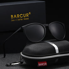Load image into Gallery viewer, BARCUR Retro Circular Polarized Sunglasses for Women – Fashion Travel UV400 Protection TAC Lens – Durable Comfortable Plastic Titanium Frame Stylish Summer Eyewear – Trendy Mirror Lens Gift Box Included