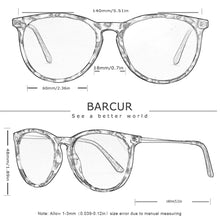 Load image into Gallery viewer, BARCUR Retro Circular Polarized Sunglasses for Women – Fashion Travel UV400 Protection TAC Lens – Durable Comfortable Plastic Titanium Frame Stylish Summer Eyewear – Trendy Mirror Lens Gift Box Included