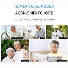 Load image into Gallery viewer, BARCUR Original Classic Presbyopia Glasses for Men and Women High-Quality Plastic Frame with Hinge Splicing Pattern and Mirror Legs Transparent AC Lenses for Reading