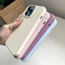 Load image into Gallery viewer, Silicone Soft Thick Protective Rubber Phone Basic Case For iPhone 14 13 Pro Max Case Luxury Silicone Phone Case for iPhone Solid Color Classic Camera Protection Case