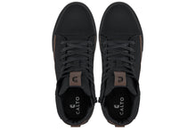 Load image into Gallery viewer, CALTO - S3422 - 2.4 Inches Taller (Black/Coffee Brown) - Cap Toe High Top Zip-Up Sneaker Boots