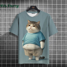 Load image into Gallery viewer, Cat Print shirts - Y2K Graphic T-Shirt