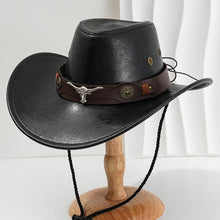 Load image into Gallery viewer, Unisex Vintage Faux Leather Western Cowboy Hat Outdoor Gentleman Cowgirl Jazz Cap Sombrero Hombre