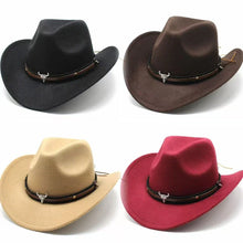 Load image into Gallery viewer, New denim hats for men and women, Western cowboy hats, five pointed star belt hats, soft woolen hats