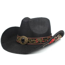 Load image into Gallery viewer, 2026 Embroidery Horse Accessories Straw Cowboy Hat for Women Men – Western Sun Hat for Country Concert Rodeo and Cowgirl Hat