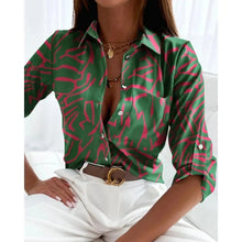Load image into Gallery viewer, Women’s Printed Long-Sleeve Lapel Shirt | Casual Elegant Blouse
